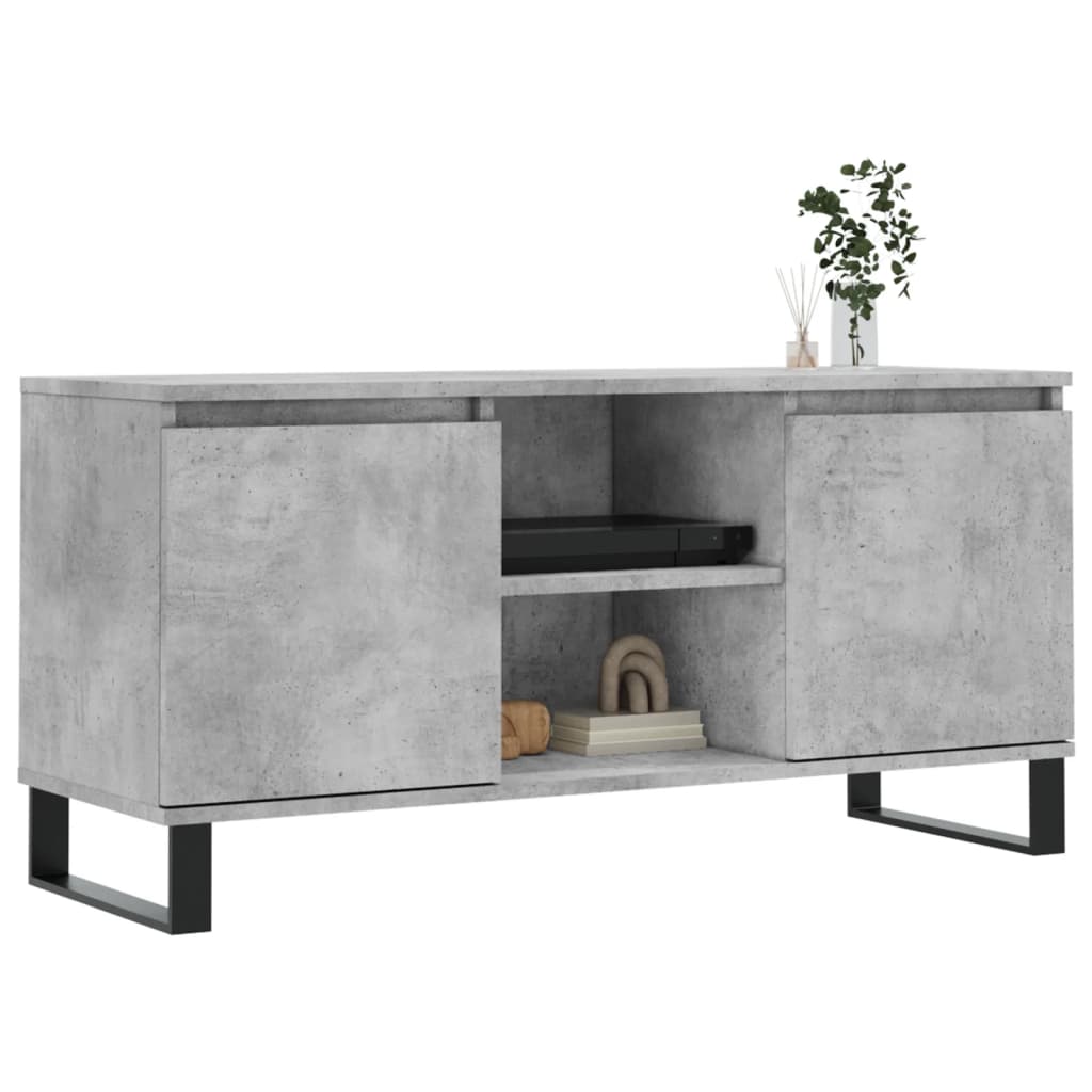 Mobile Porta TV Grigio Cemento 104x35x50cm in Legno Multistrato - homemem39