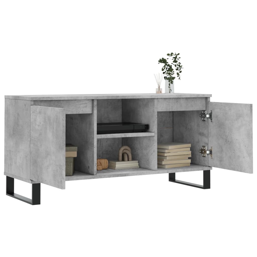 Mobile Porta TV Grigio Cemento 104x35x50cm in Legno Multistrato - homemem39