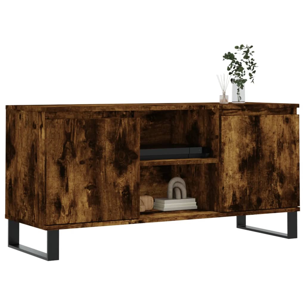 Mobile Porta TV Rovere Fumo 104x35x50 cm in Legno Multistrato - homemem39