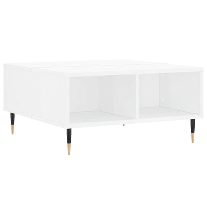 Tavolino da Salotto Bianco Lucido 60x60x30 cm Legno Multistrato - homemem39