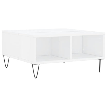 Tavolino da Salotto Bianco Lucido 60x60x30 cm Legno Multistrato - homemem39