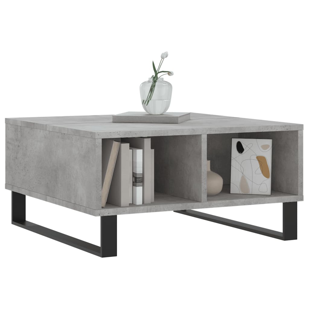 Tavolino da Salotto Grigio Cemento 60x60x30cm Legno Multistrato - homemem39