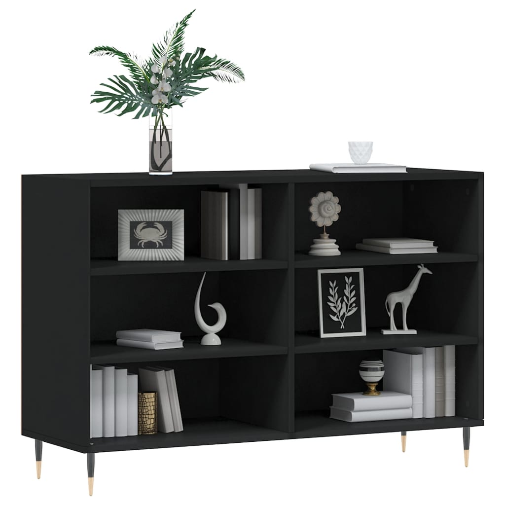 Credenza Nera 103,5x35x70 cm in Legno Multistrato - homemem39