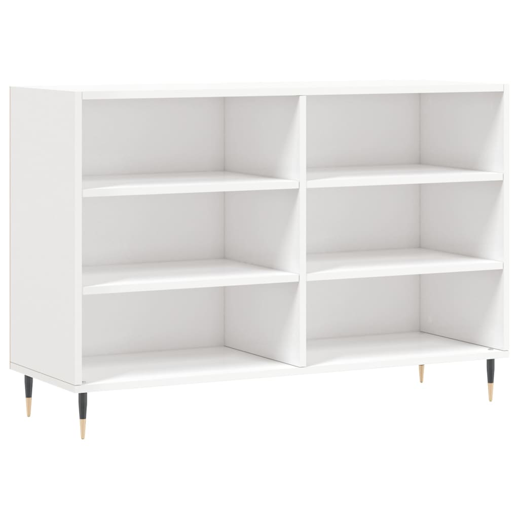 Credenza Bianco Lucido 103,5x35x70 cm in Legno Multistrato - homemem39