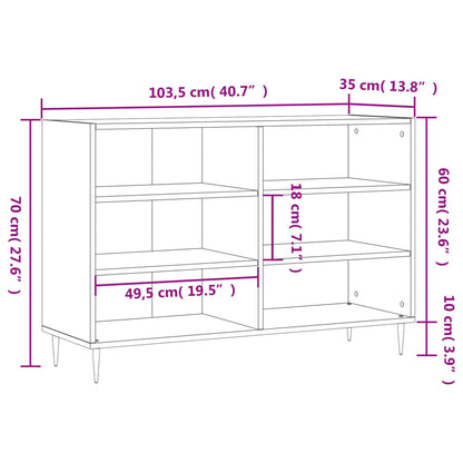 Credenza Grigio Sonoma 103,5x35x70 cm in Legno Ingegnerizzato - homemem39