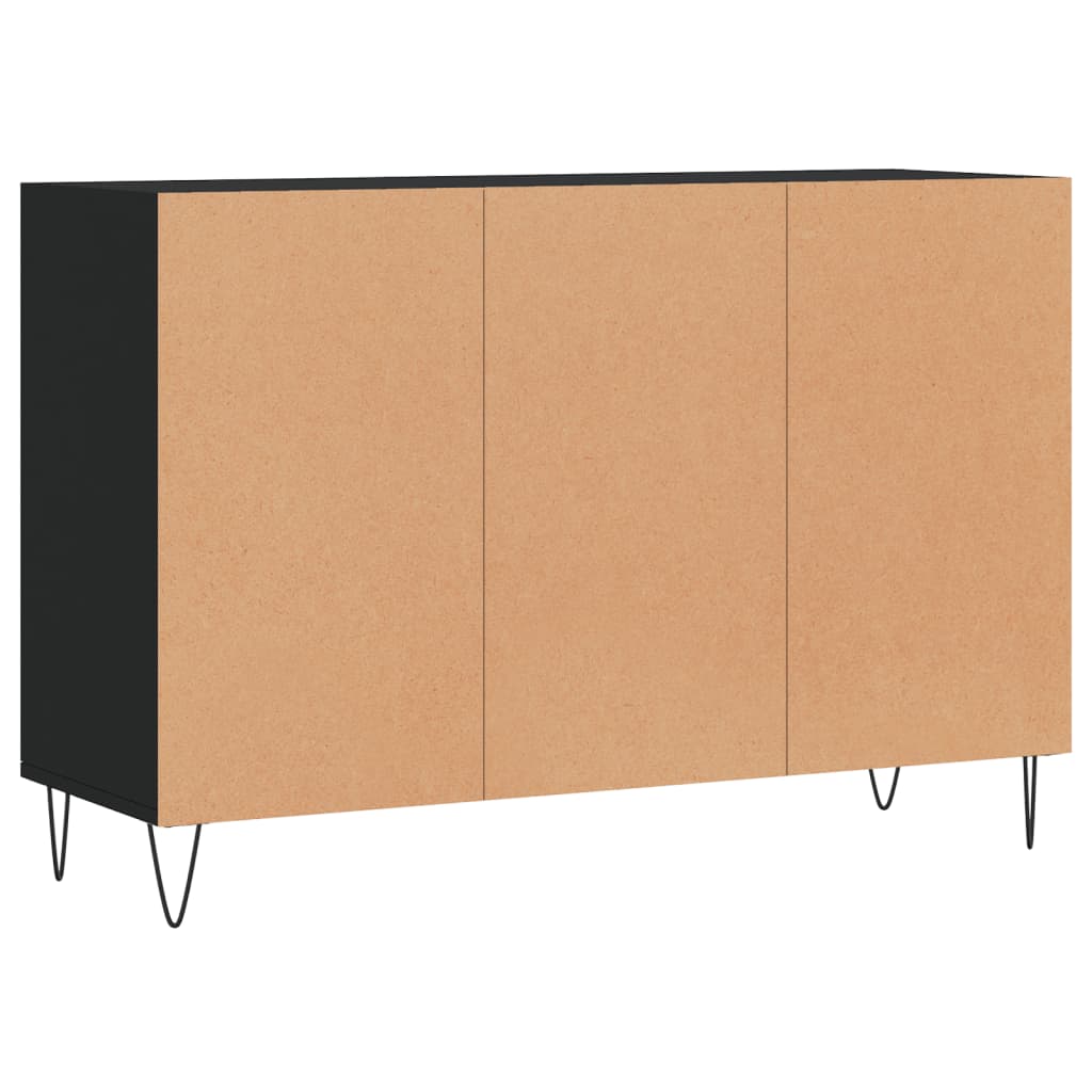 Credenza Nera 103,5x35x70 cm in Legno Multistrato - homemem39