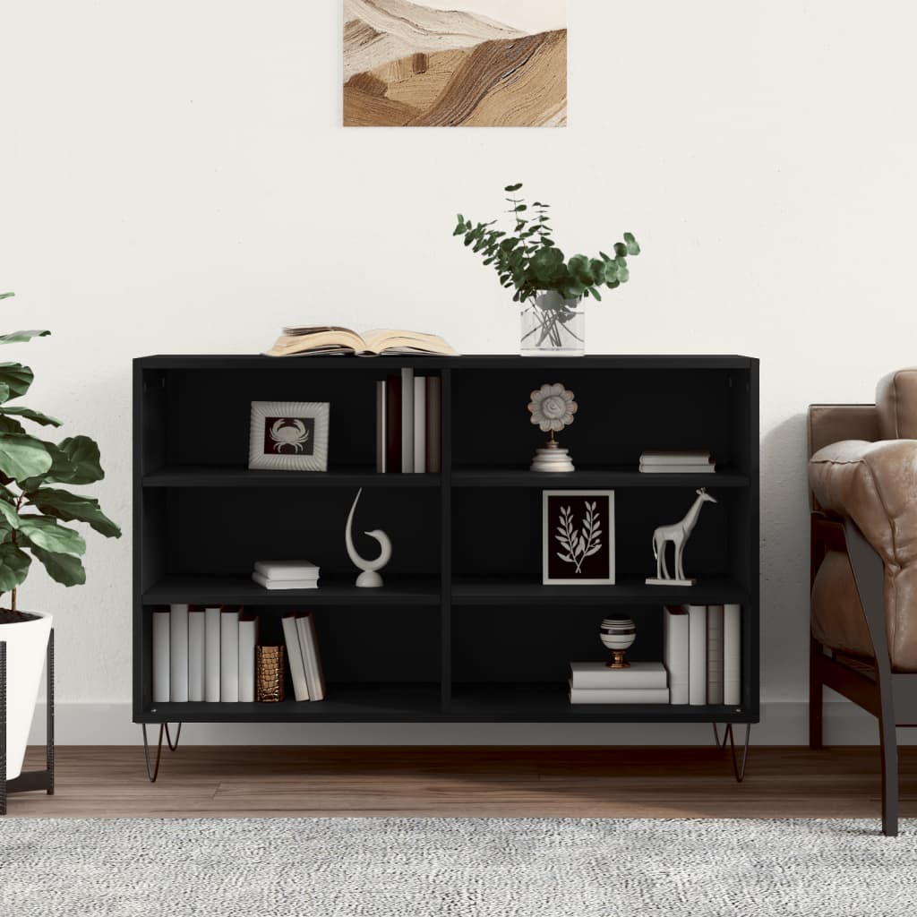 Credenza Nera 103,5x35x70 cm in Legno Multistrato - homemem39