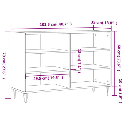 Credenza Grigio Cemento 103,5x35x70 cm in Legno Multistrato - homemem39