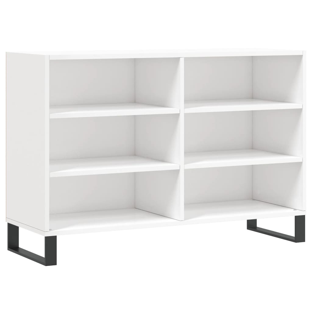 Credenza Bianco Lucido 103,5x35x70 cm in Legno Multistrato - homemem39