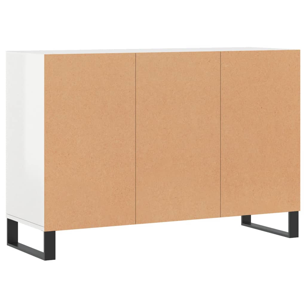 Credenza Bianco Lucido 103,5x35x70 cm in Legno Multistrato - homemem39