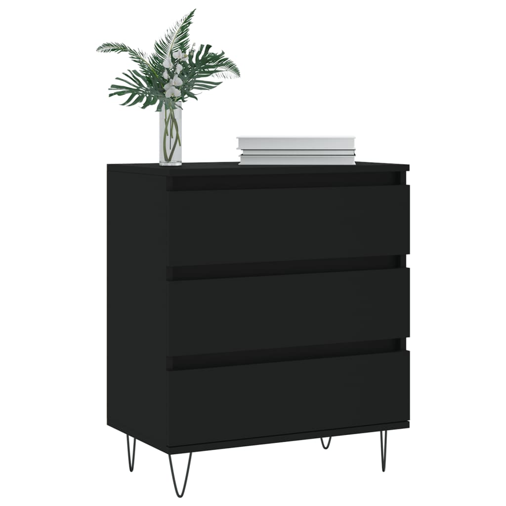 Credenza Nero 60x35x70 cm in Legno Multistrato - homemem39