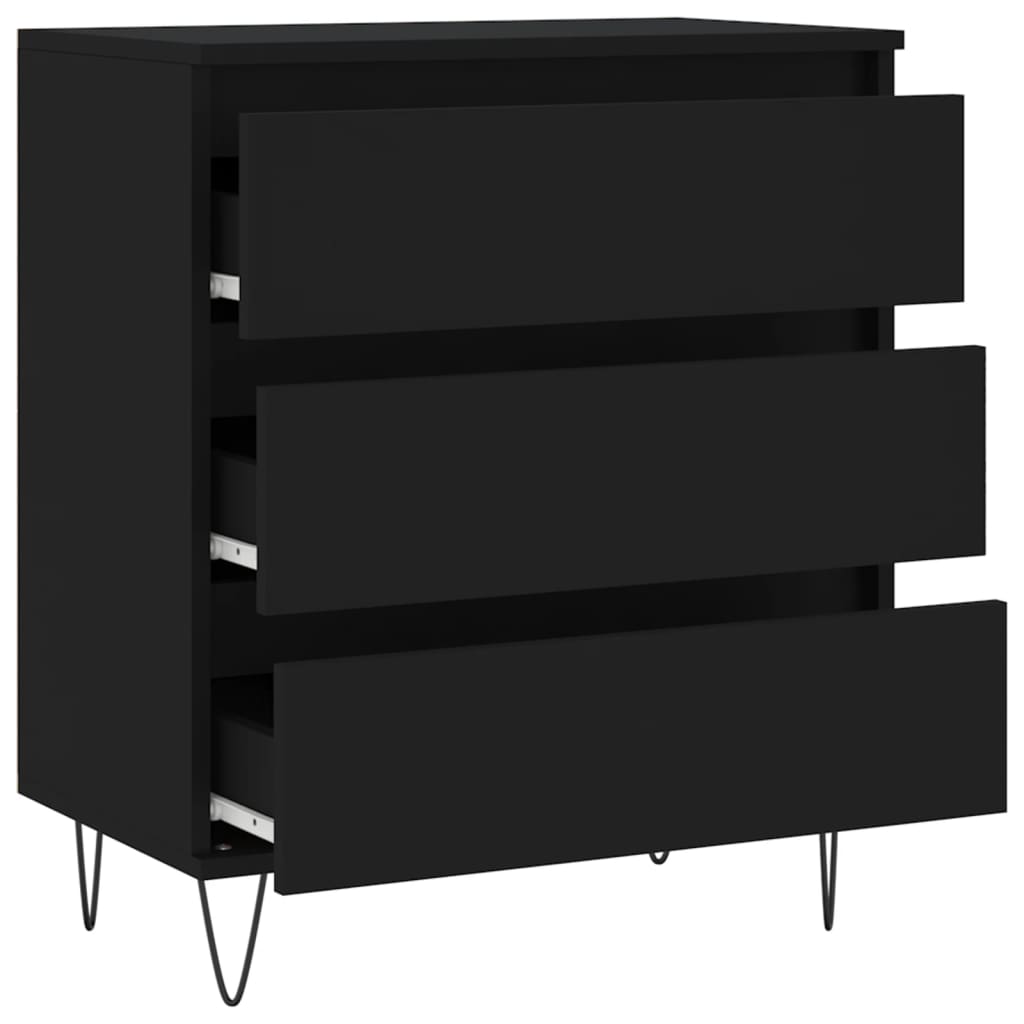 Credenza Nero 60x35x70 cm in Legno Multistrato - homemem39