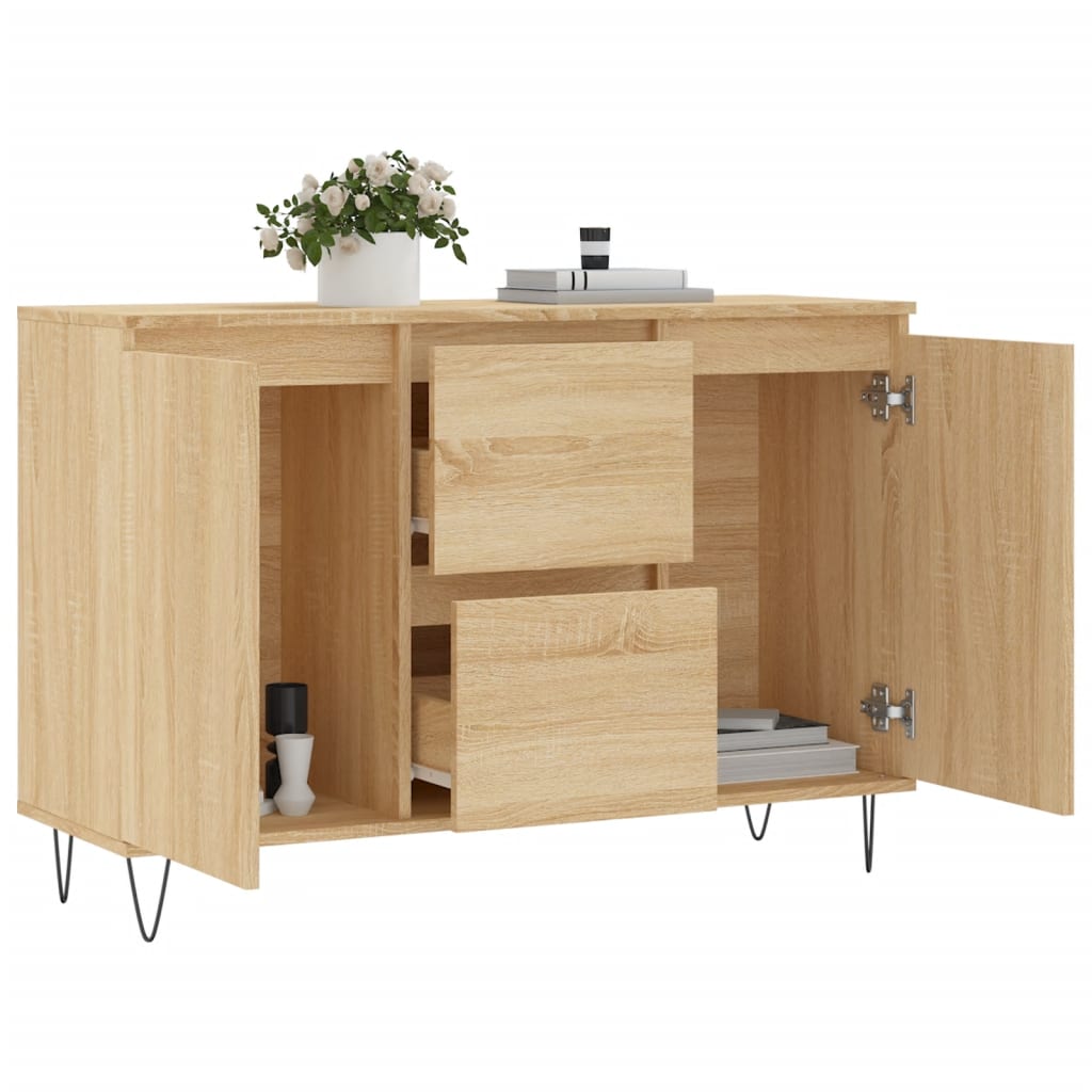 Credenza Rovere Sonoma 104x35x70 cm in Legno Multistrato - homemem39