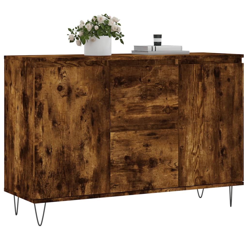 Credenza Rovere Fumo 104x35x70 cm in Legno Multistrato - homemem39