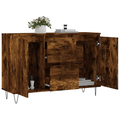 Credenza Rovere Fumo 104x35x70 cm in Legno Multistrato - homemem39