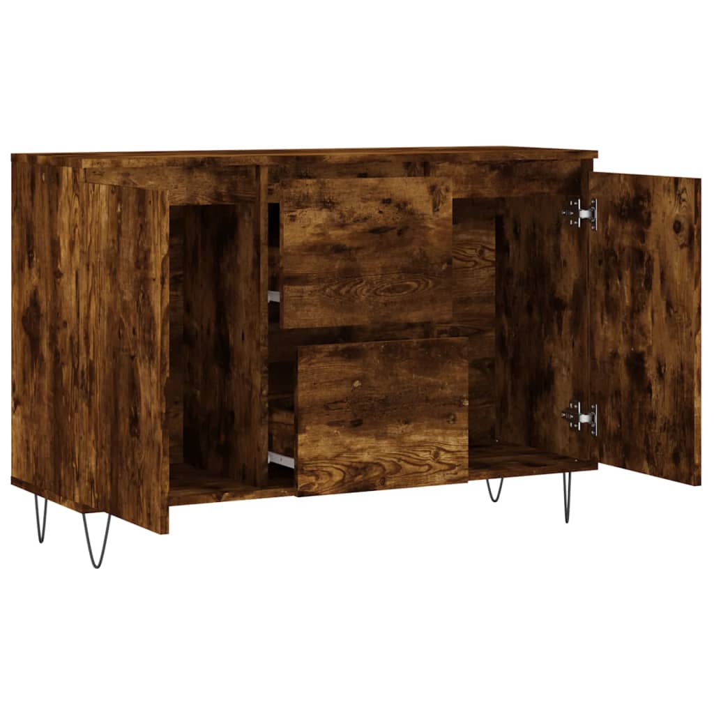 Credenza Rovere Fumo 104x35x70 cm in Legno Multistrato - homemem39