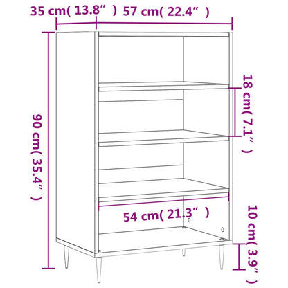 Credenza Bianca 57x35x90 cm in Legno Multistrato - homemem39