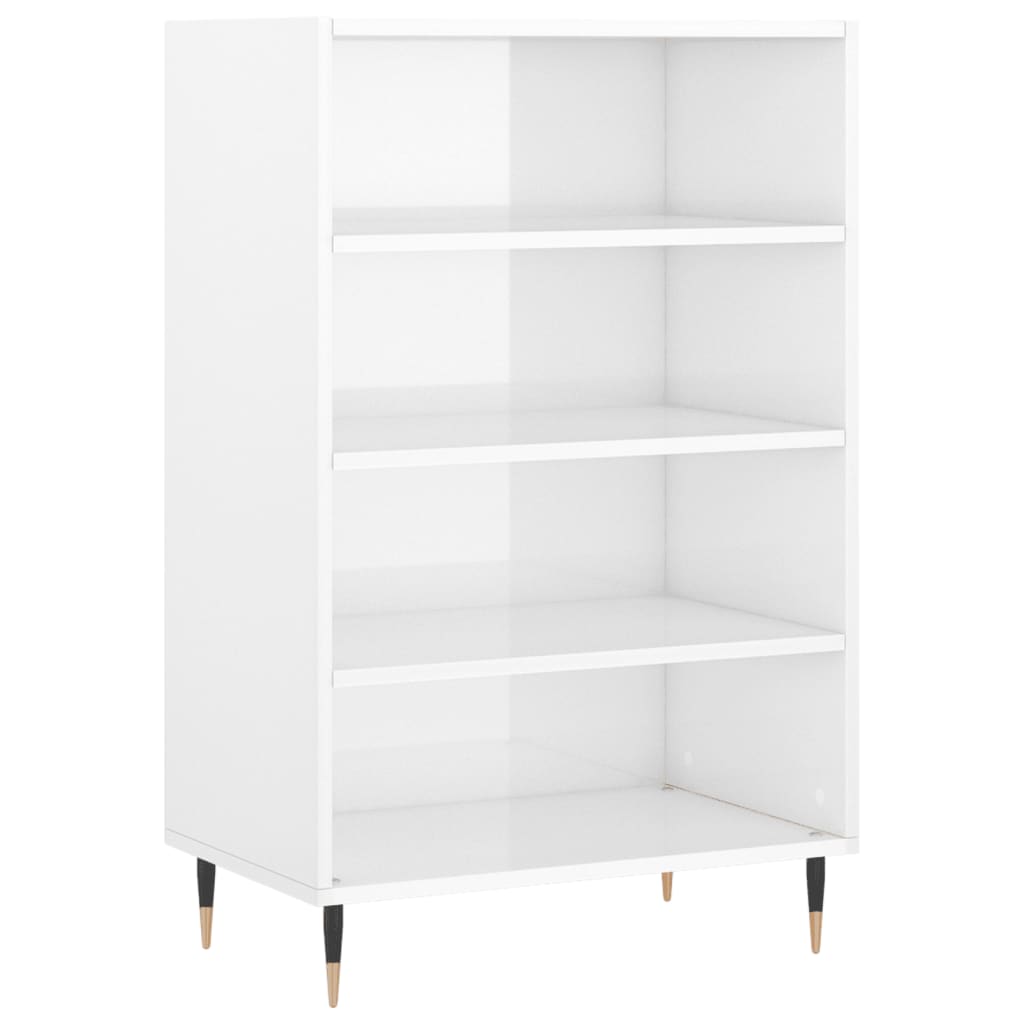 Credenza Bianco Lucido 57x35x90 cm in Legno Multistrato - homemem39