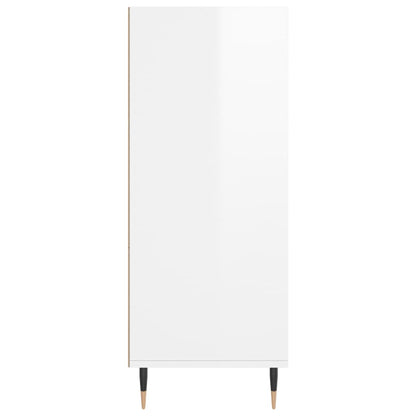 Credenza Bianco Lucido 57x35x90 cm in Legno Multistrato - homemem39