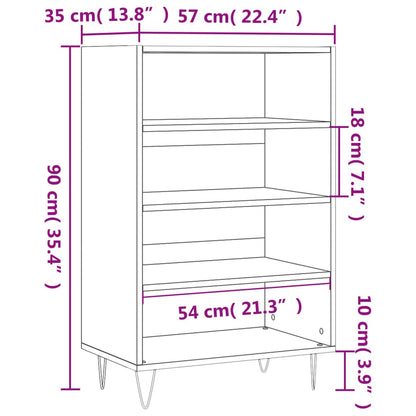 Credenza Nera 57x35x90 cm in Legno Multistrato - homemem39