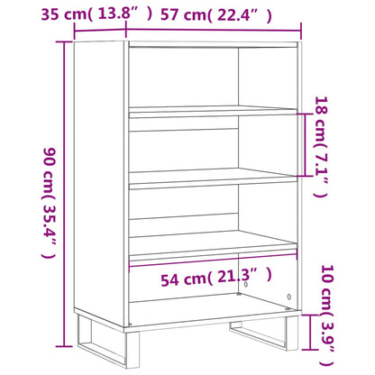 Credenza Rovere Fumo 57x35x90 cm in Legno Multistrato - homemem39