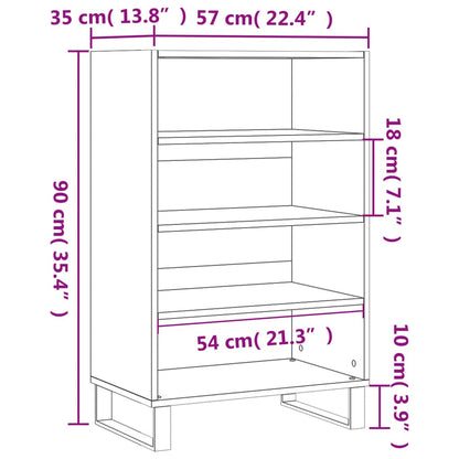 Credenza Rovere Marrone 57x35x90 cm in Legno Multistrato - homemem39