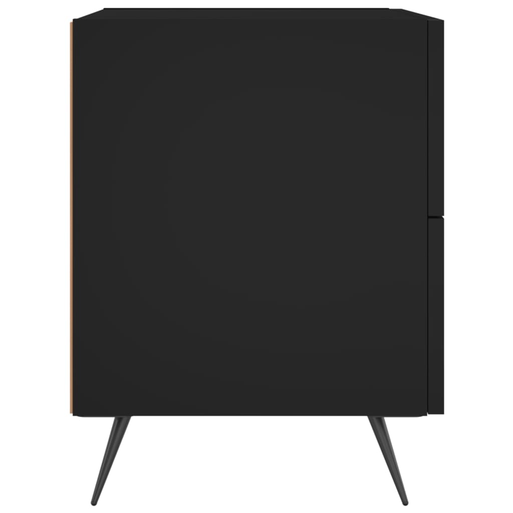 Comodino Nero 40x35x47,5 cm in Legno Multistrato - homemem39