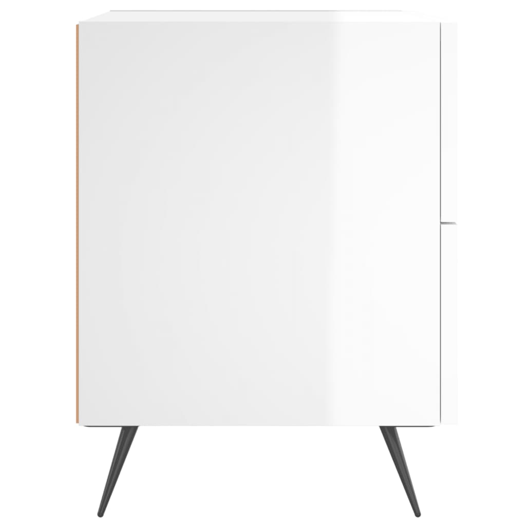 Comodino Bianco Lucido 40x35x47,5 cm in Legno Multistrato - homemem39