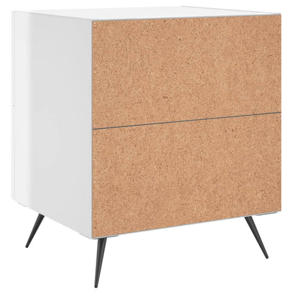 Comodini 2 pz Bianco Lucido 40x35x47,5 cm in Legno Multistrato - homemem39