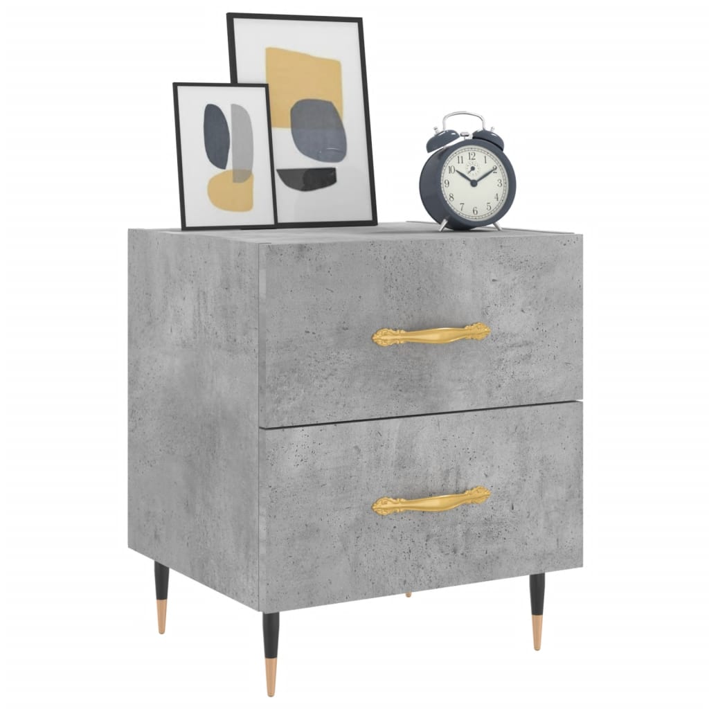 Comodini 2 pz Grigio Cemento 40x35x47,5 cm in Legno Multistrato - homemem39