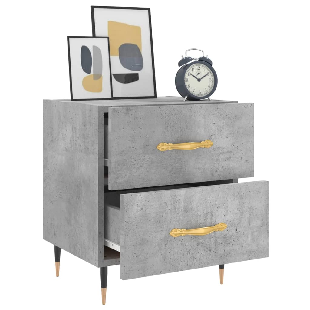 Comodini 2 pz Grigio Cemento 40x35x47,5 cm in Legno Multistrato - homemem39