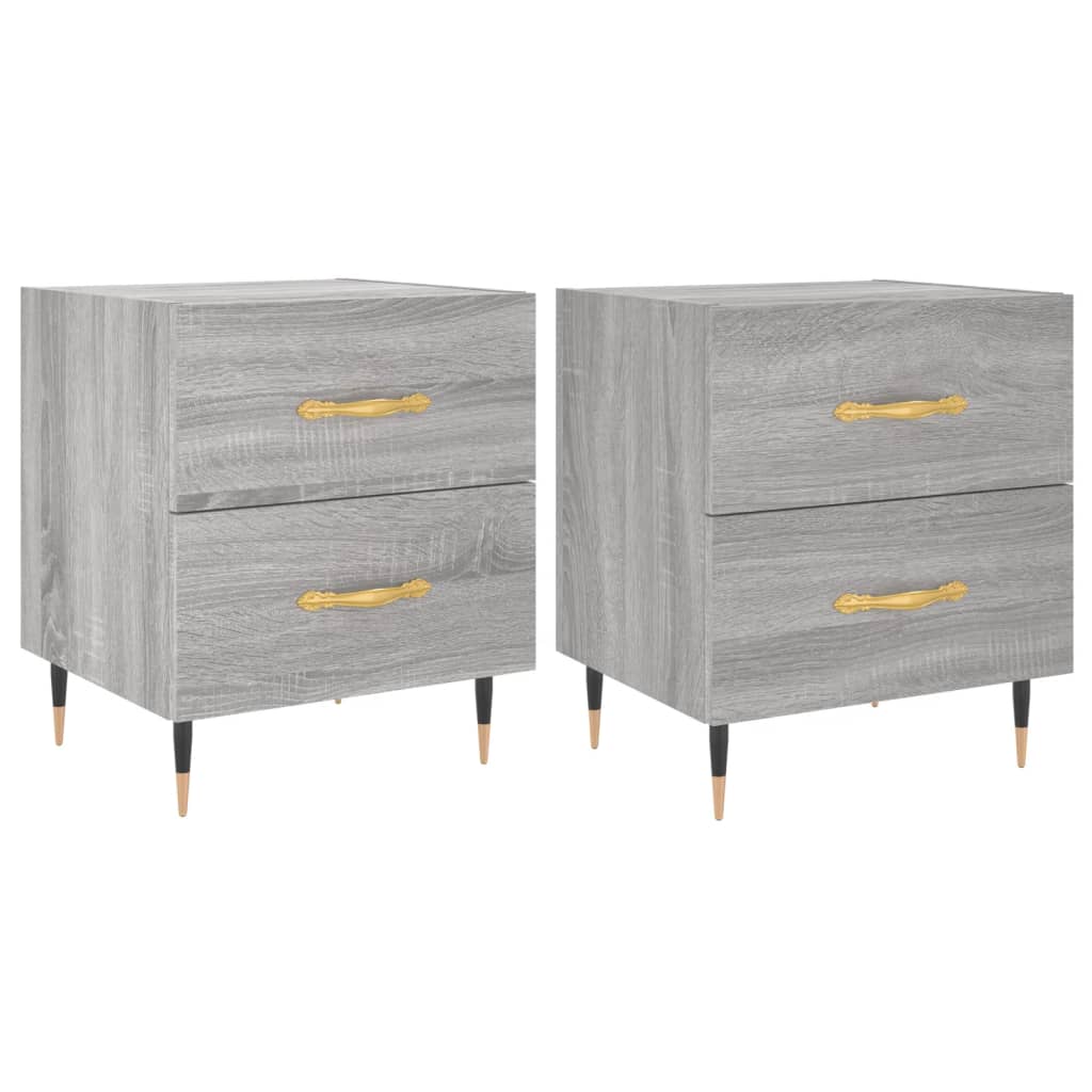 Comodini 2 pz Grigio Sonoma 40x35x47,5 cm in Legno Multistrato - homemem39