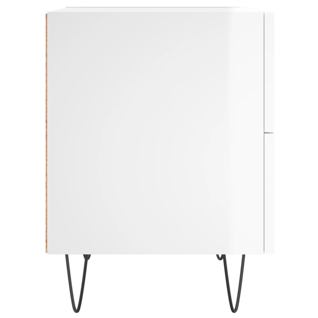 Comodini 2 pz Bianco Lucido 40x35x47,5 cm in Legno Multistrato - homemem39