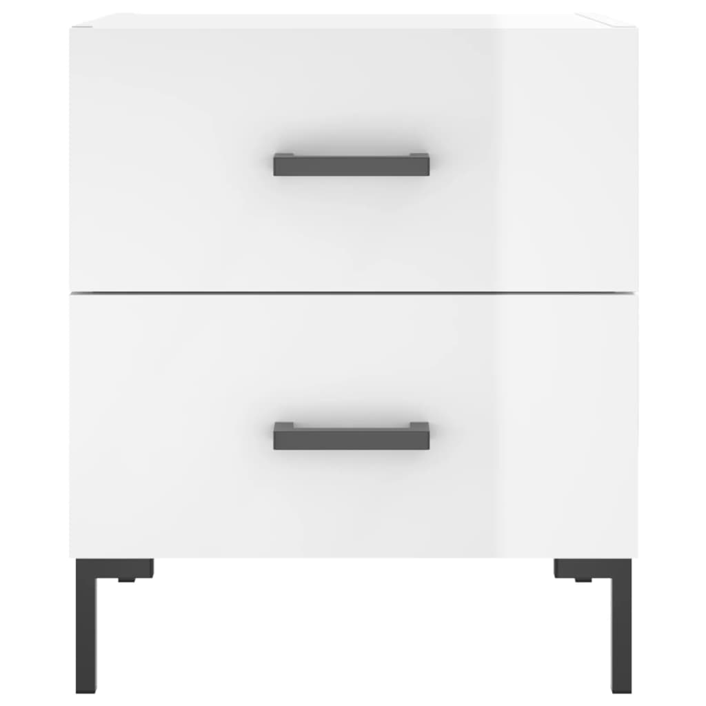 Comodini 2 pz Bianco Lucido 40x35x47,5 cm in Legno Multistrato - homemem39