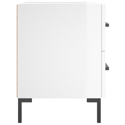 Comodini 2 pz Bianco Lucido 40x35x47,5 cm in Legno Multistrato - homemem39