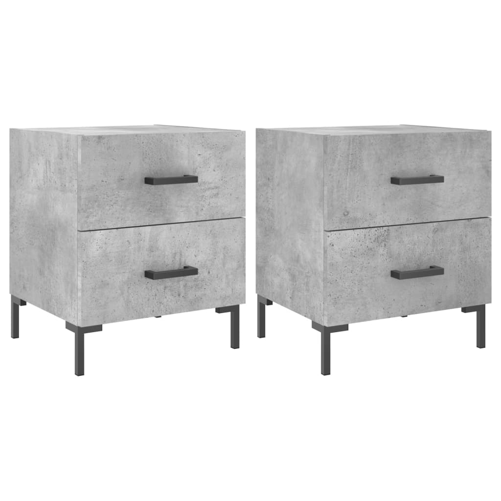 Comodini 2 pz Grigio Cemento 40x35x47,5 cm in Legno Multistrato - homemem39