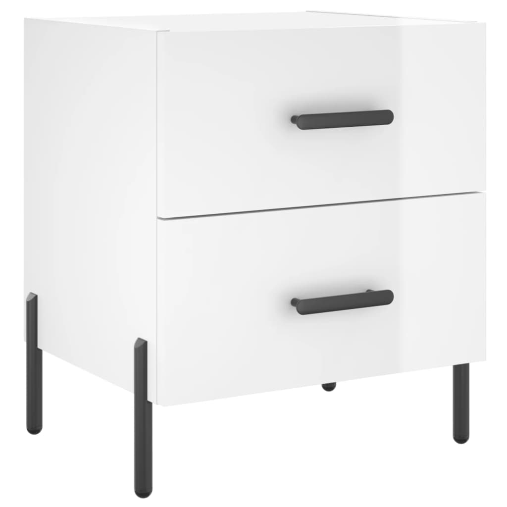 Comodino Bianco Lucido 40x35x47,5 cm in Legno Multistrato - homemem39