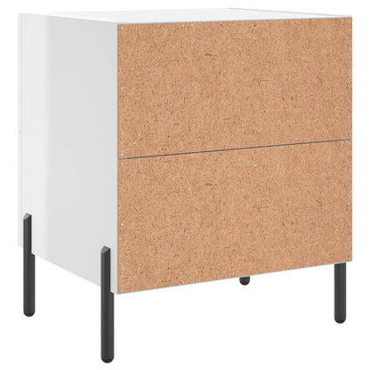 Comodini 2 pz Bianco Lucido 40x35x47,5 cm in Legno Multistrato - homemem39