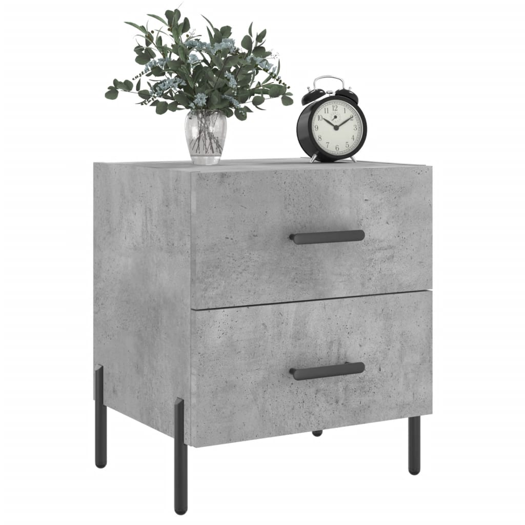 Comodini 2 pz Grigio Cemento 40x35x47,5 cm in Legno Multistrato - homemem39