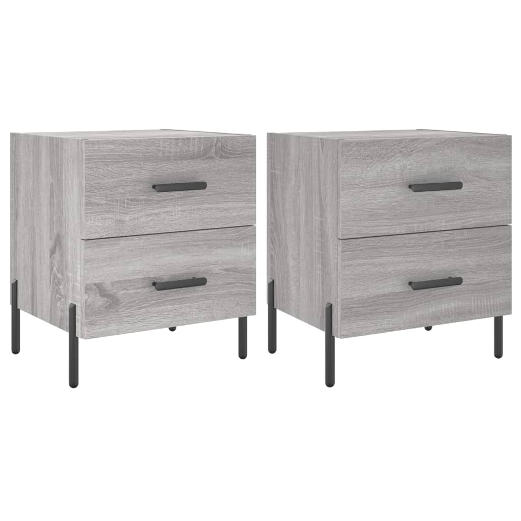 Comodini 2 pz Grigio Sonoma 40x35x47,5 cm in Legno Multistrato - homemem39