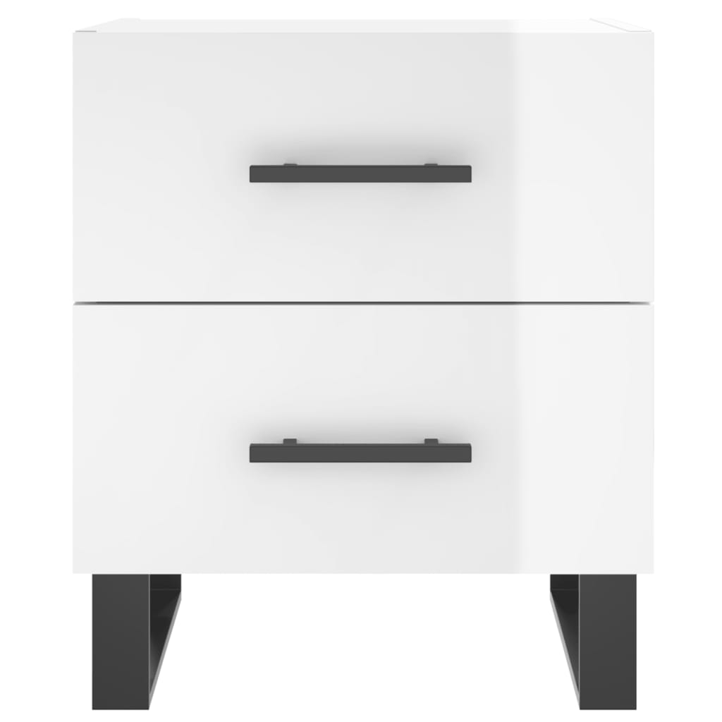 Comodini 2 pz Bianco Lucido 40x35x47,5 cm in Legno Multistrato - homemem39