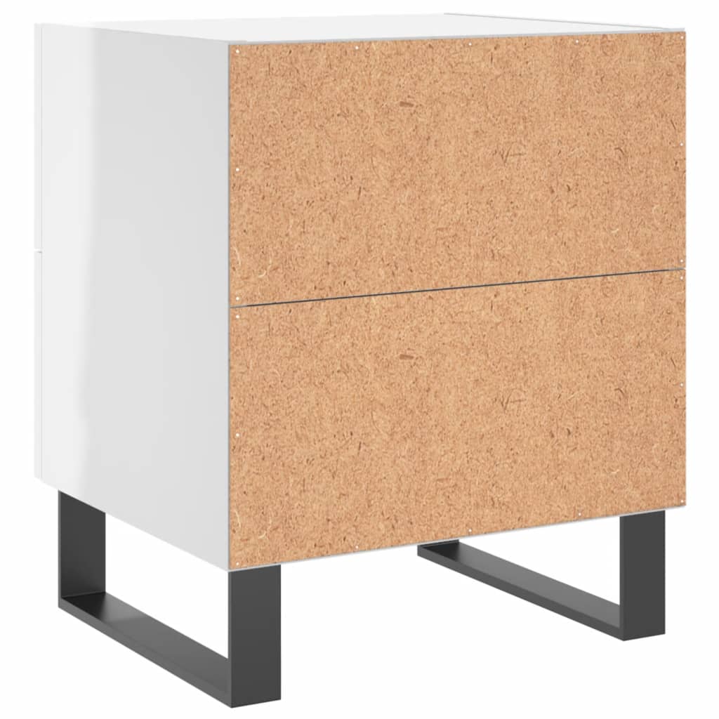 Comodini 2 pz Bianco Lucido 40x35x47,5 cm in Legno Multistrato - homemem39