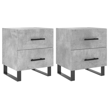 Comodini 2 pz Grigio Cemento 40x35x47,5 cm in Legno Multistrato - homemem39