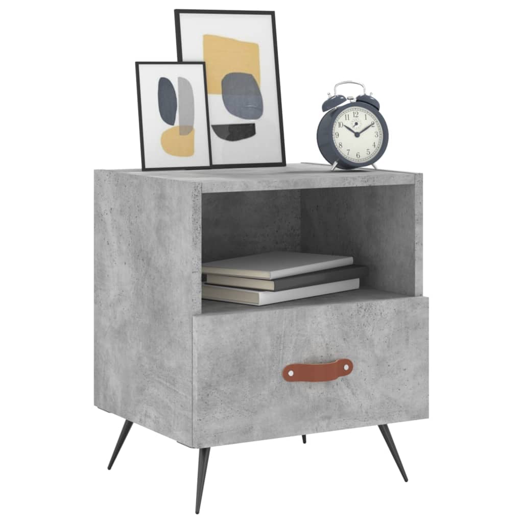 Comodini 2 pz Grigio Cemento 40x35x47,5 cm in Legno Multistrato - homemem39