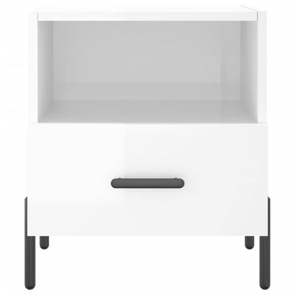 Comodini 2 pz Bianco Lucido 40x35x47,5 cm in Legno Multistrato - homemem39