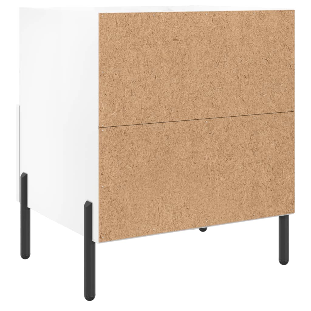 Comodini 2 pz Bianco Lucido 40x35x47,5 cm in Legno Multistrato - homemem39