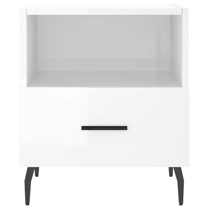 Comodini 2 pz Bianco Lucido 40x35x47,5 cm in Legno Multistrato - homemem39