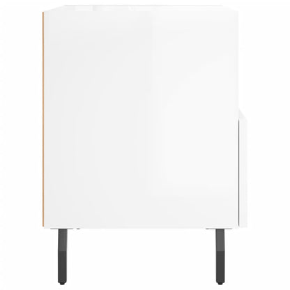 Comodini 2 pz Bianco Lucido 40x35x47,5 cm in Legno Multistrato - homemem39