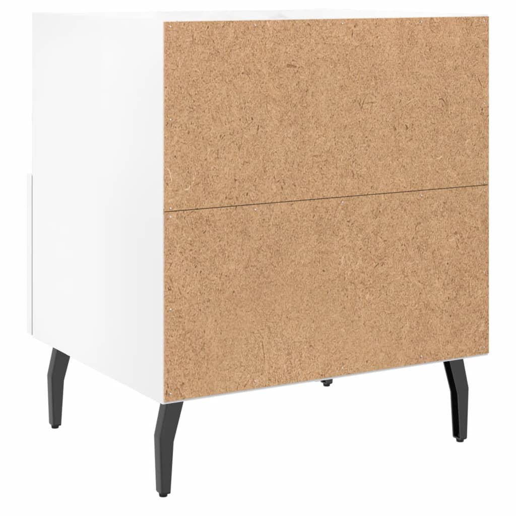 Comodini 2 pz Bianco Lucido 40x35x47,5 cm in Legno Multistrato - homemem39