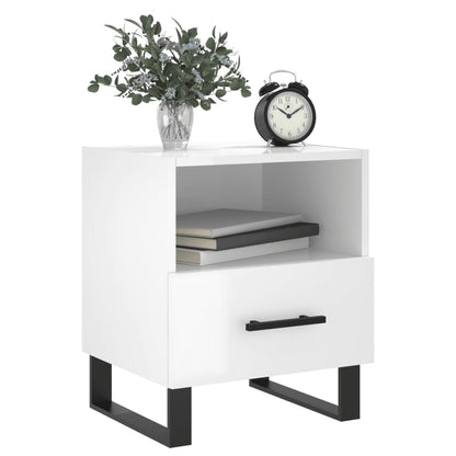 Comodini 2 pz Bianco Lucido 40x35x47,5 cm in Legno Multistrato - homemem39